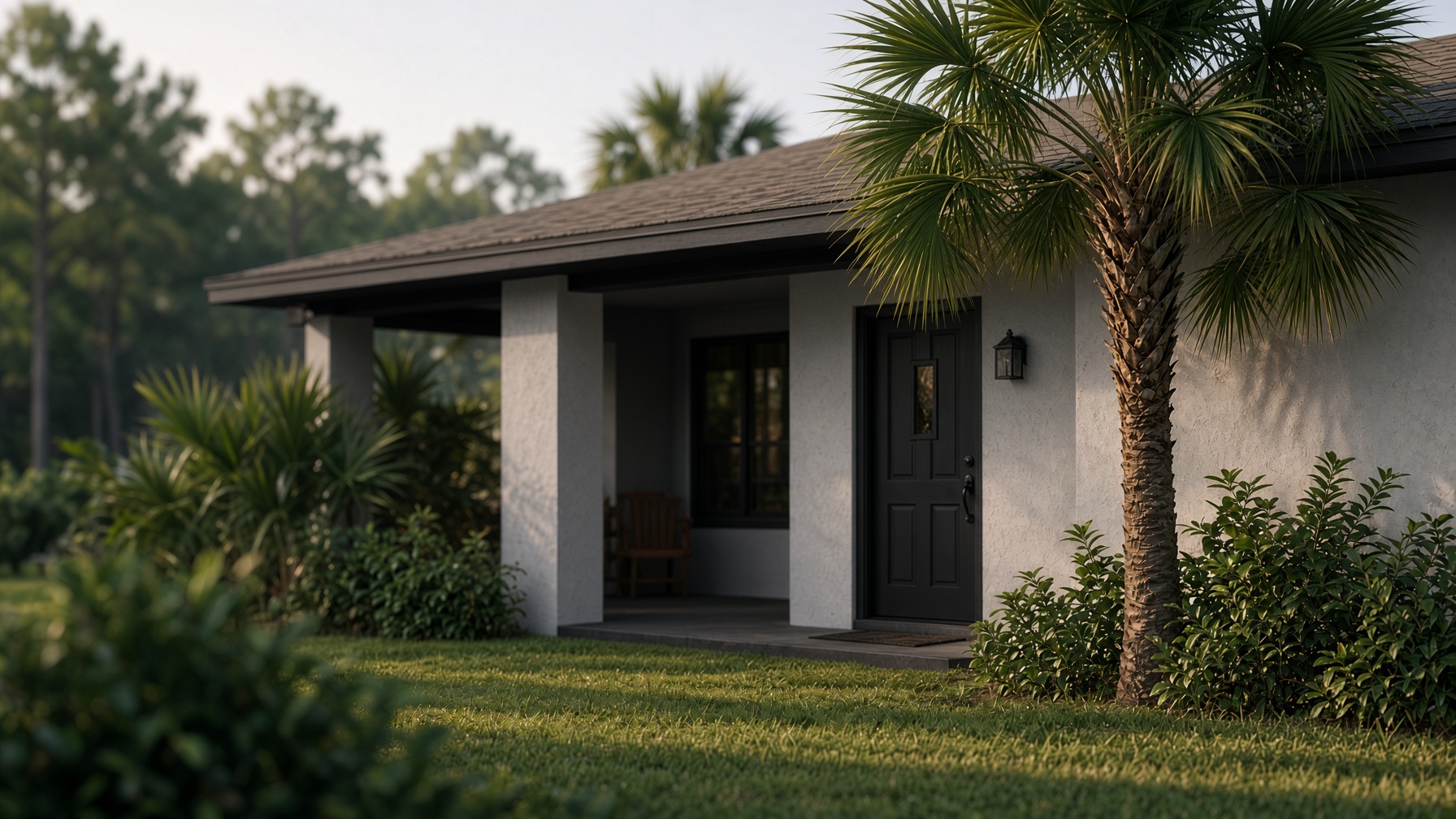 The Finished Touch residence in morning light