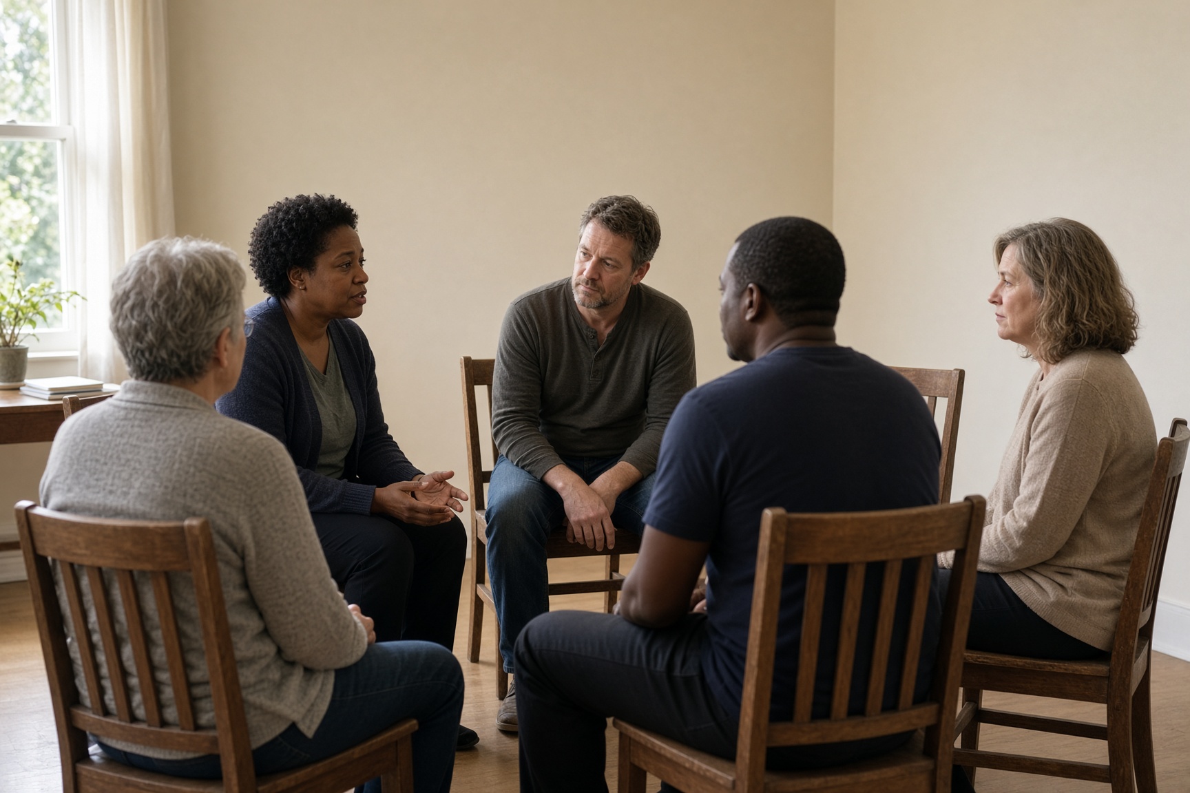 Neighbors in a group session at Finished Touch